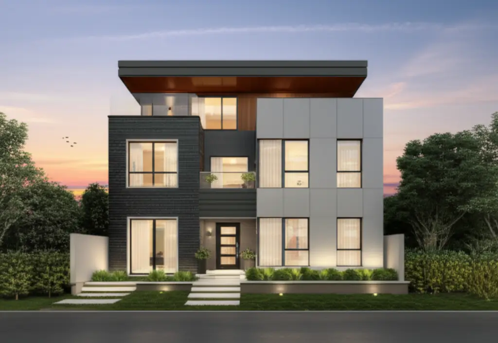 Compact urban townhouse - 1,400 sq ft with 2 bedrooms and modern amenities
