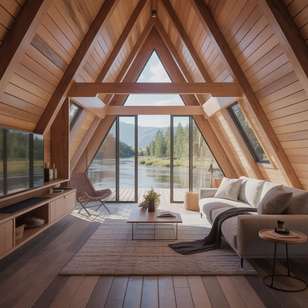 Riverbend A-Frame Cabin view 1