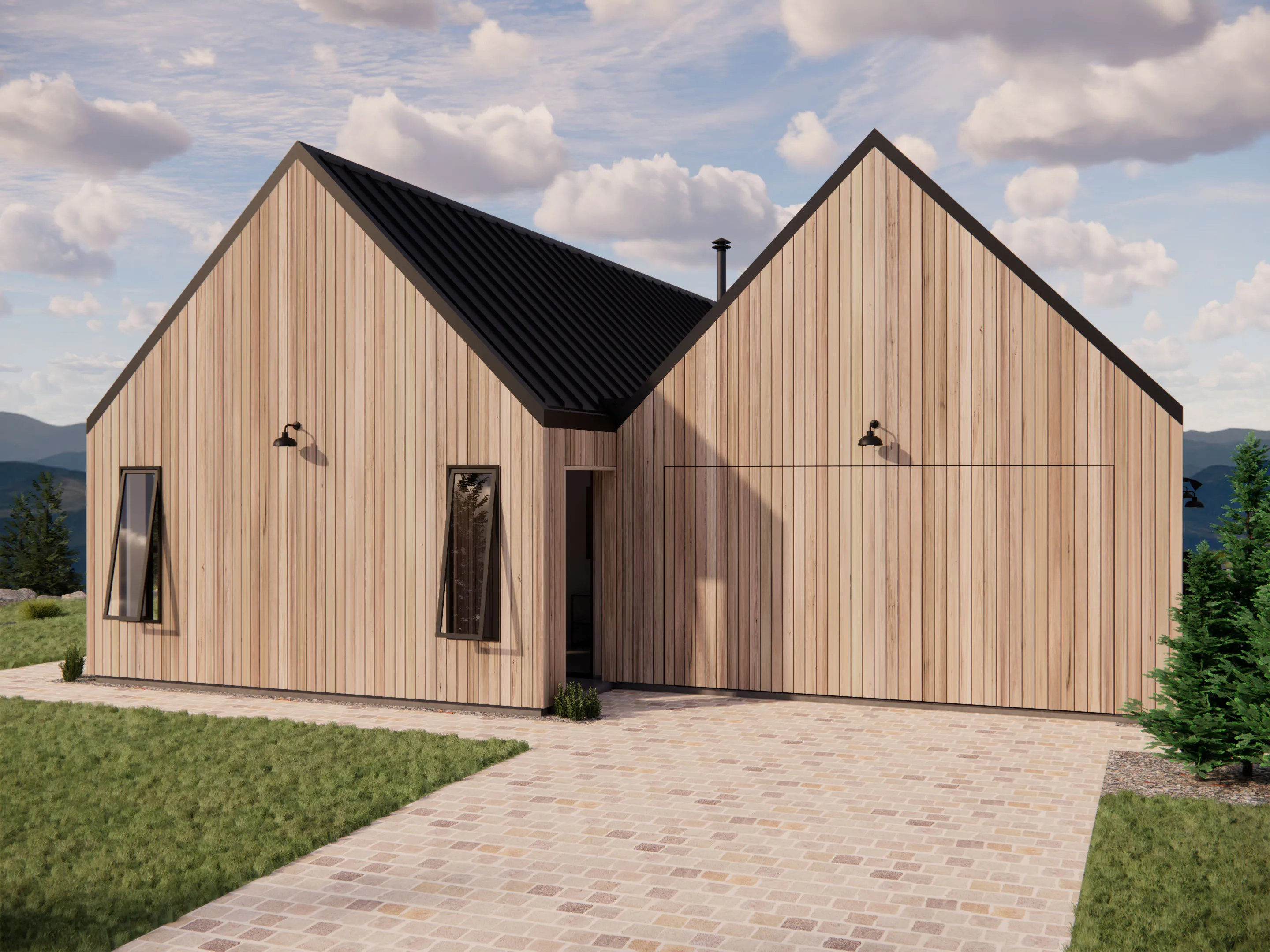 Twin Gable House Front Exterior