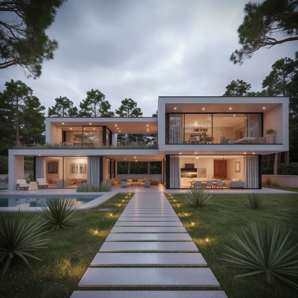 Executive foldable container home with multi-section expansion and rooftop terrace