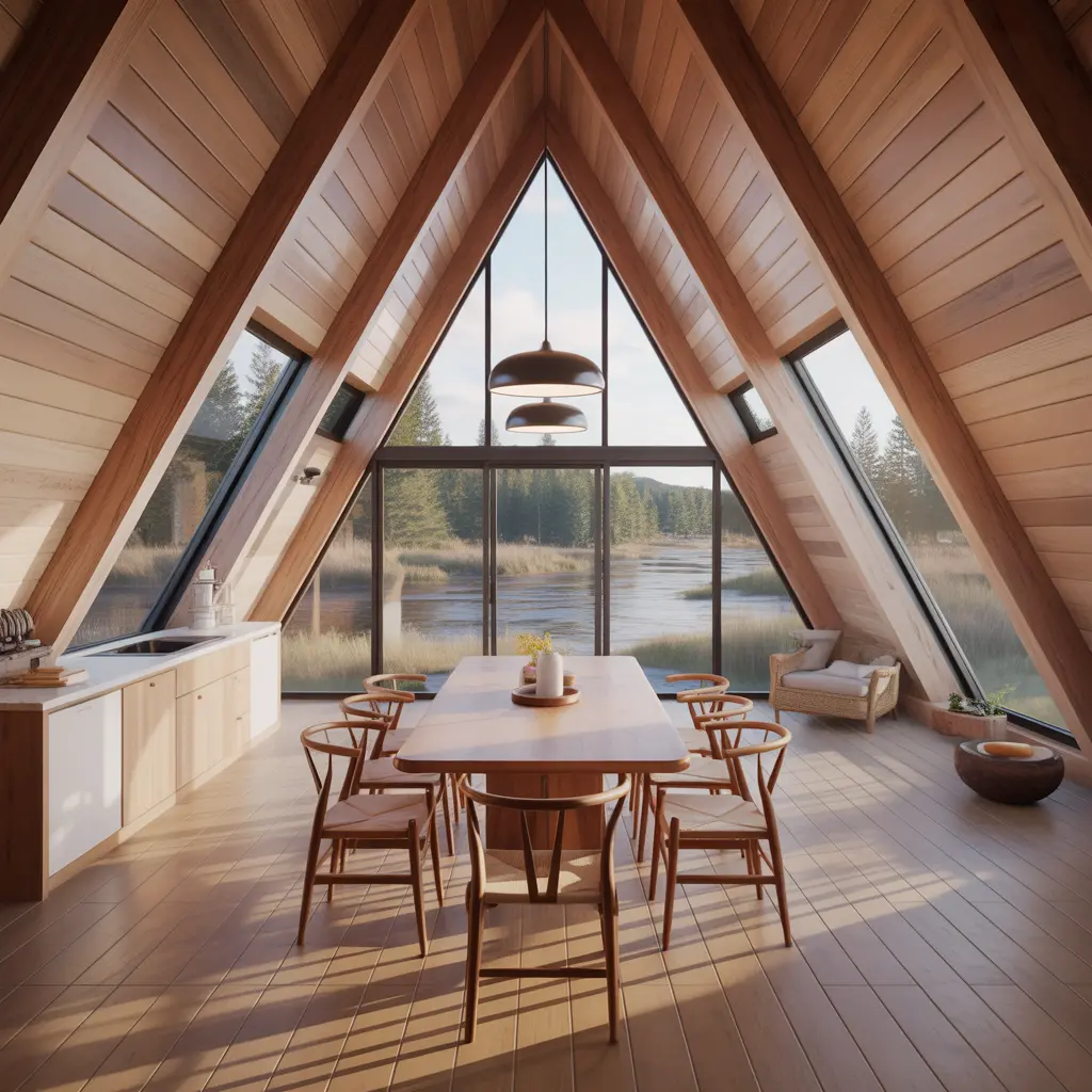Riverbend A-Frame Cabin view 5